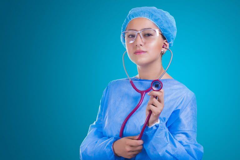 A nurse with a stethoscope