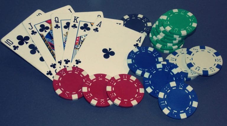 Playing Poker - a royal flush