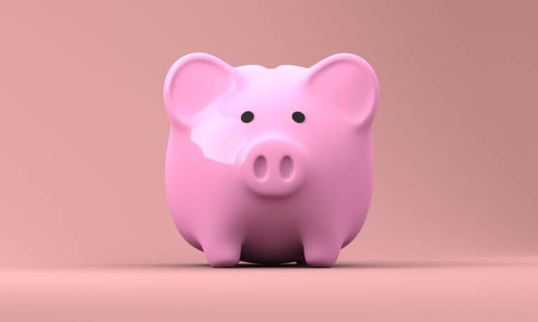 A close up of a piggy bank