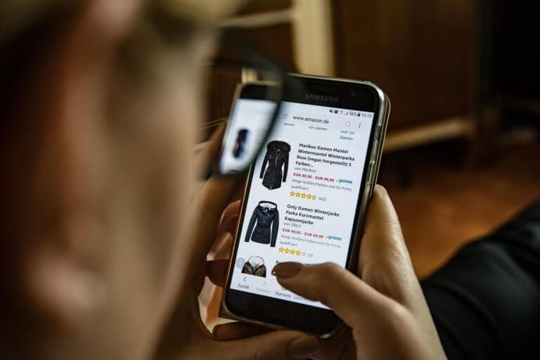 Shopping online with a smartphone