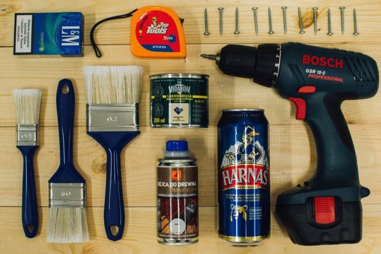 A DIY toolkit including a can of beer!