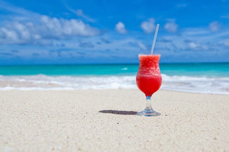A cocktail on a beach