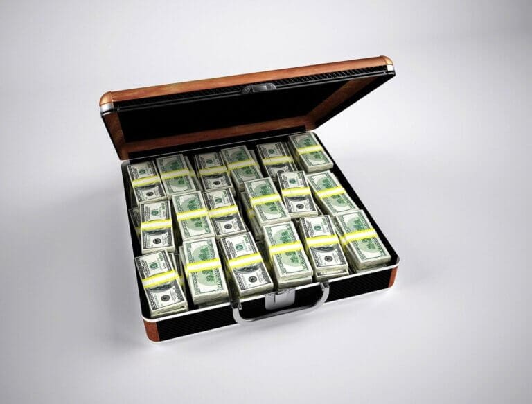 A case full of money