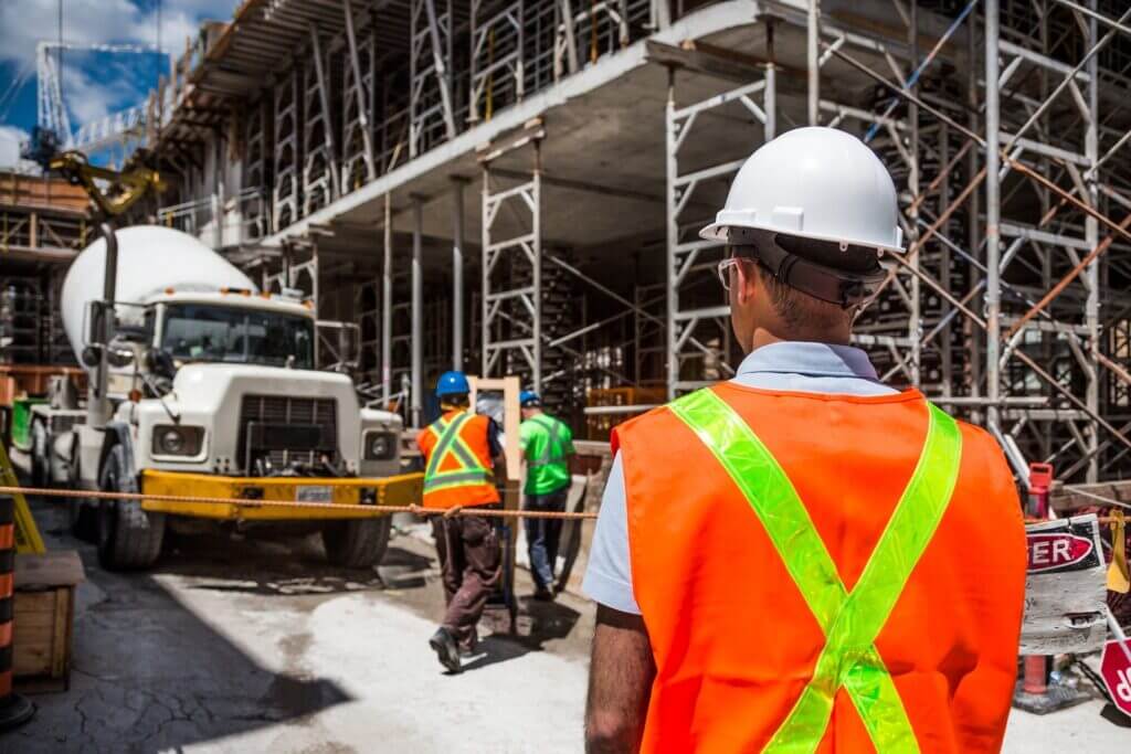 Workers on a construction site