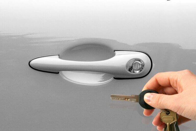Unlocking car door with a key