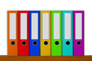 Colourful office files